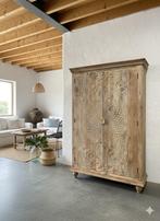Handgesneden Kast uit India pracht exemplaar Ibiza/Boho Nw, Ophalen, Met deur(en), 100 tot 150 cm, Ibiza/Boho/Botanisch