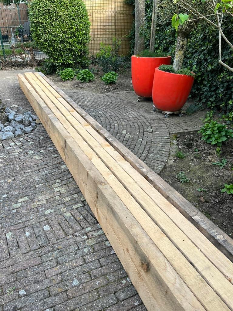 Vuren balken 70x250x6000mm 5 stuks, Doe-het-zelf en Verbouw, Hout en Planken, Ophalen, Zo goed als nieuw, Balk, Vuren