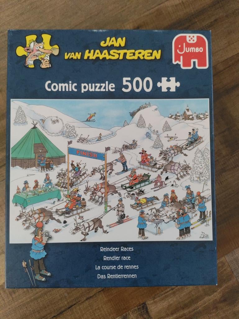 500 stukjes Jan van Haasteren puzzel, rendier race, Ophalen, 500 t/m 1500 stukjes, Zo goed als nieuw, Legpuzzel
