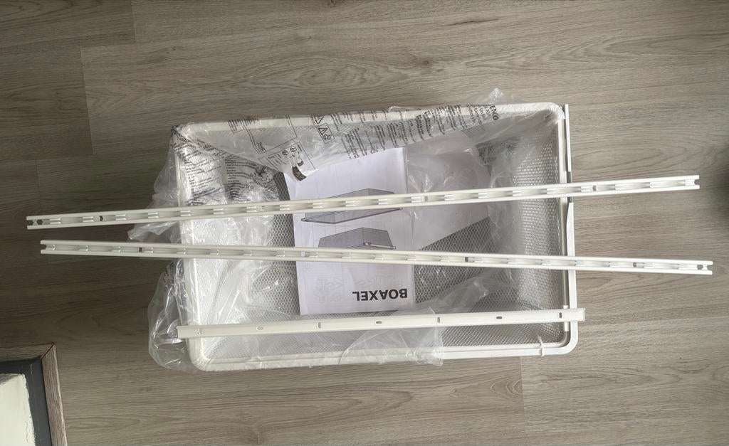 Ikea Boaxel draadmanden + wand/montage rail, Ophalen, Nieuw