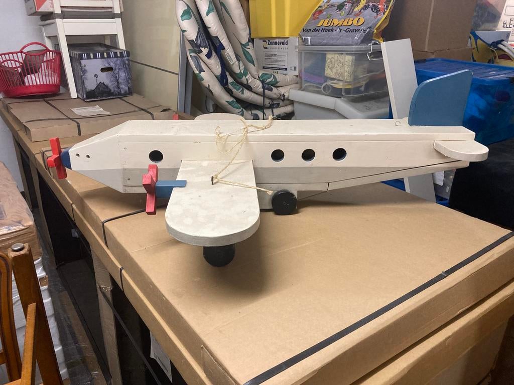 Handgemaakt houten vliegtuig, Ophalen, Gebruikt, Wit, Vintage