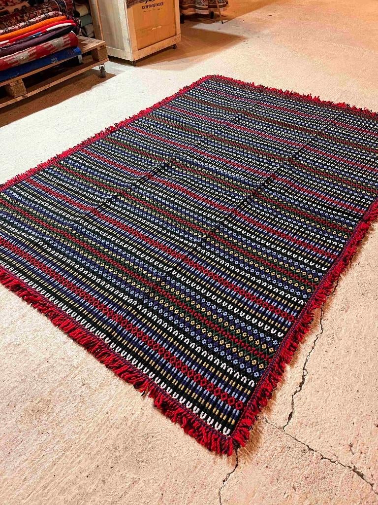 Grand foulard woonkleed plaid geweven strepen Andes 106/146, Gebruikt, Etten-Leur, DJT@dejuistetoon.eu, Ophalen of Verzenden