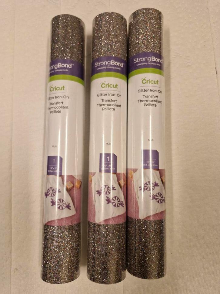Cricut Glitter Iron-On Transferfolie 3.stuks, Hobby en Vrije tijd, Knutselen, Ophalen of Verzenden