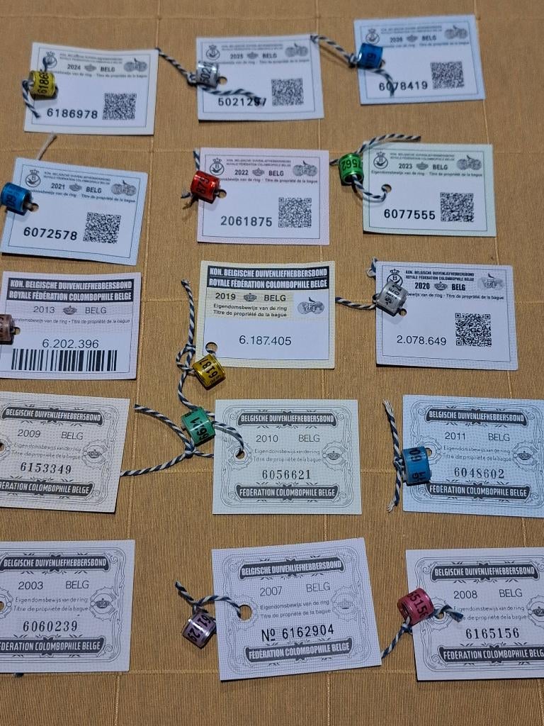 15 Duivenringen met kaartjes jaren 2000, Meerdere dieren, Overige soorten