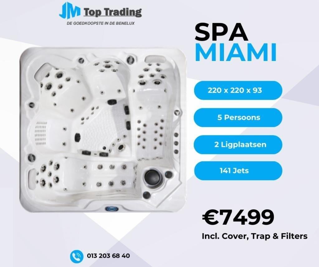 Jacuzzi Miami (Balboa) 5 persoons - 220x220cm - 141 jets, Ophalen, Nieuw