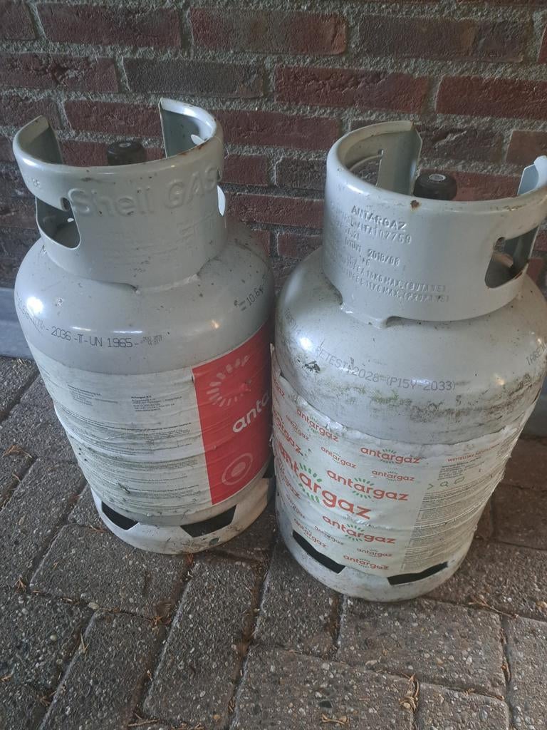 Primagas&Antargas gasflessen leeg diverse keurjaren, Ophalen, Overige kleuren, Glas, Minder dan 50 cm