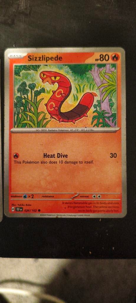 Pokemon kaart Sizzlipede 036/162 - Basic - 80 HP, Ophalen of Verzenden, Zo goed als nieuw, Losse kaart