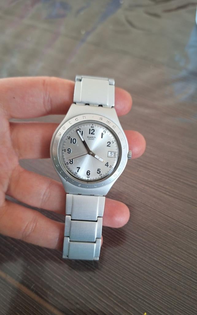 Leuk vintage Swatch Irony Frosty Spell, Staal, Staal, Polshorloge, Swatch