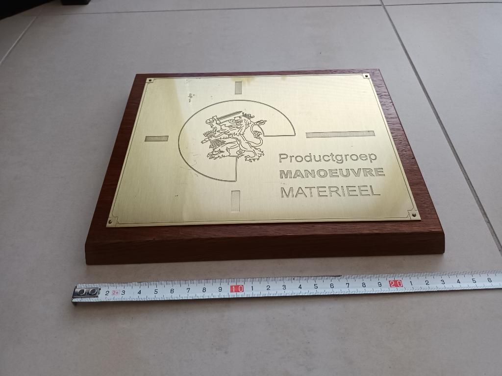 Schildje DMKL Productgroep Manoeuvre Materieel, Ophalen of Verzenden, Landmacht, Nederland, Overige typen