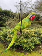 Beeld papegaai Groen, zwembad, vijver, tuin, balkon 50cm, Ophalen of Verzenden, Nieuw, Kunststof, Dierenbeeld