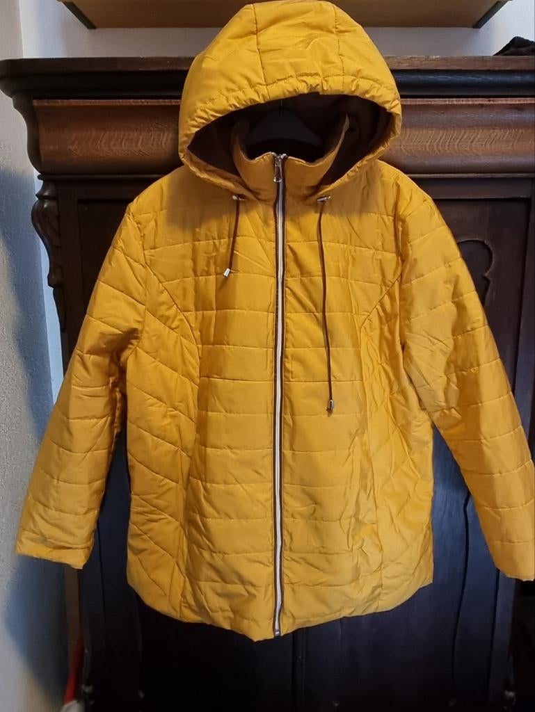 Gele winterjas met capuchon maat 50, Geel, Maat 46/48 (XL) of groter, Ophalen of Verzenden, Onbekend