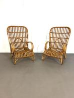 vintage design rotan fauteuils Rohé Noordwolde, jaren 60, Ophalen, Gebruikt, 75 tot 100 cm, 50 tot 75 cm
