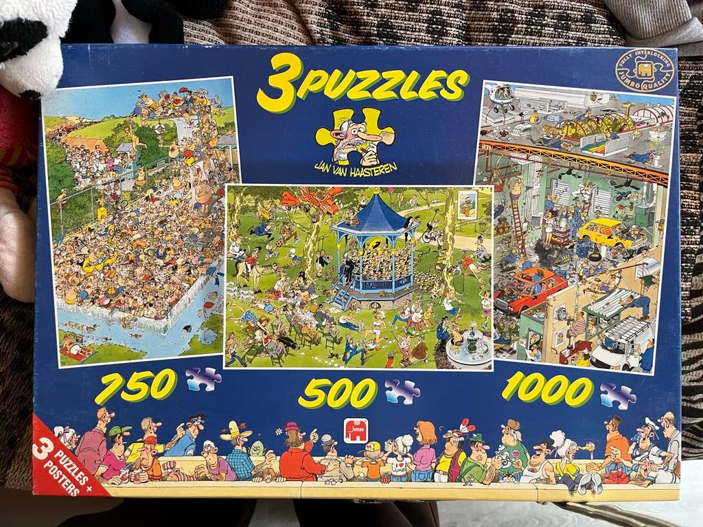 3 Jan van Haasteren puzzels, Ophalen of Verzenden, 500 t/m 1500 stukjes, Gebruikt, Legpuzzel
