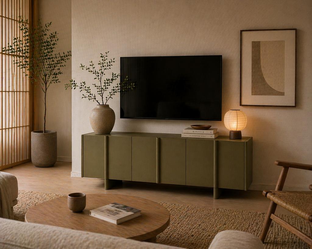 Basu TV dressoir Woood Moss showmodel, Ophalen, Japandi, Industrieweg 25, Rj