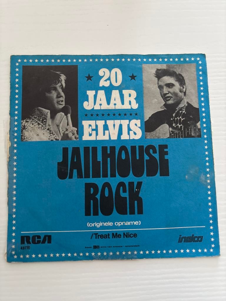 Elvis Presley - Jailhouse Rock / Treat Me Nice (45 toeren), Ophalen of Verzenden, Gebruikt
