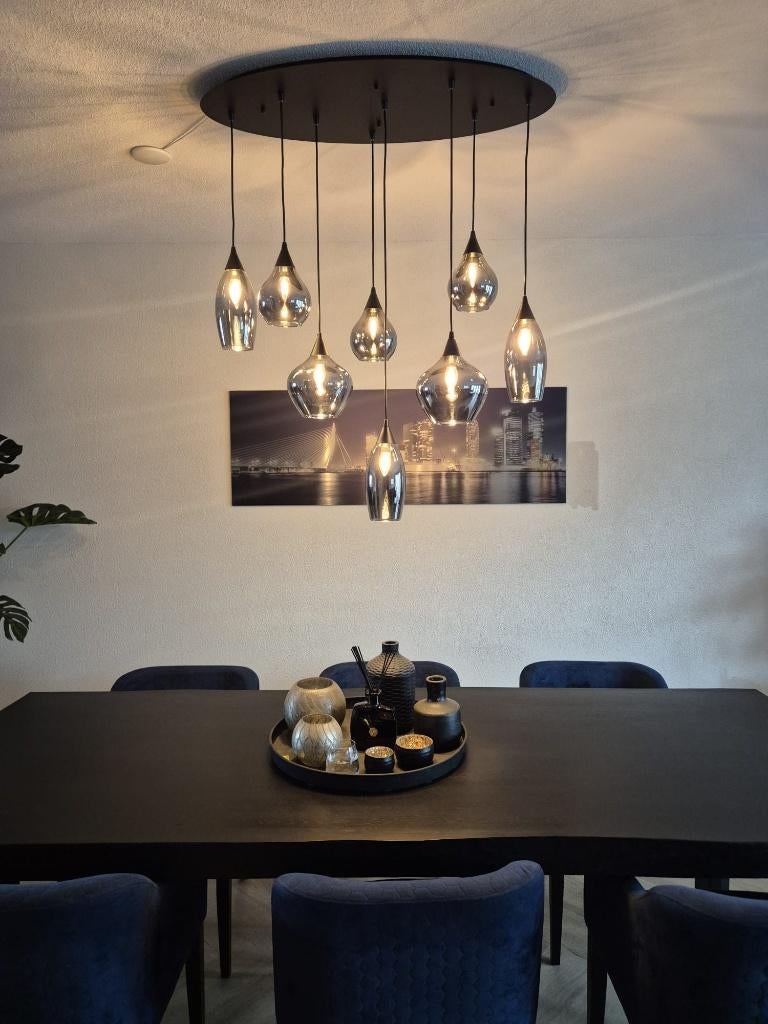 ZGAN Mooie eetkamer lamp, Ophalen, Glas, 75 cm of meer, Hotel chique