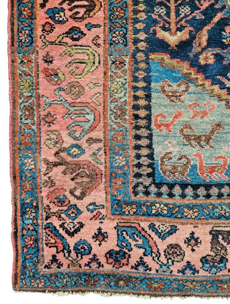 Handmade antique Persian wool Shashevan carpet 130x195cm, Persian Perzisch vintage oosters hype, Crème, Gebruikt, 100 tot 150 cm