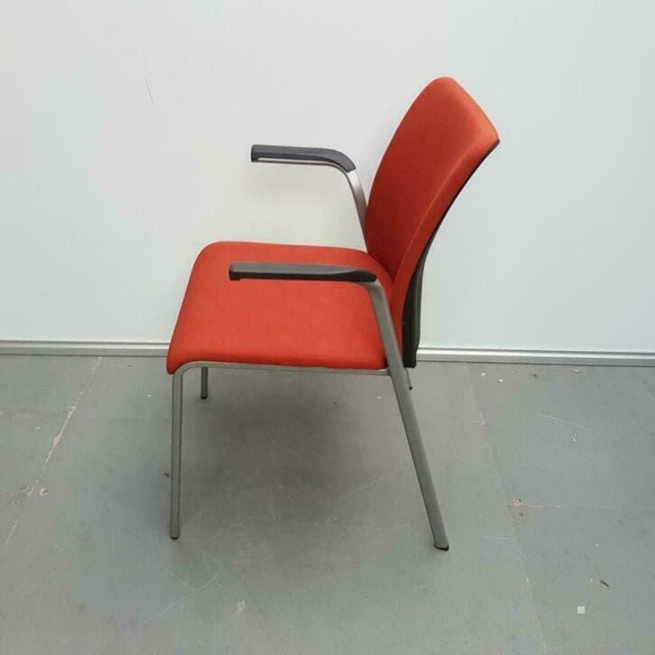 Degelijke vergaderstoelen STEELCASE oranje stof per 4 stuks, Ophalen, Gebruikt, Overige kleuren, Stof