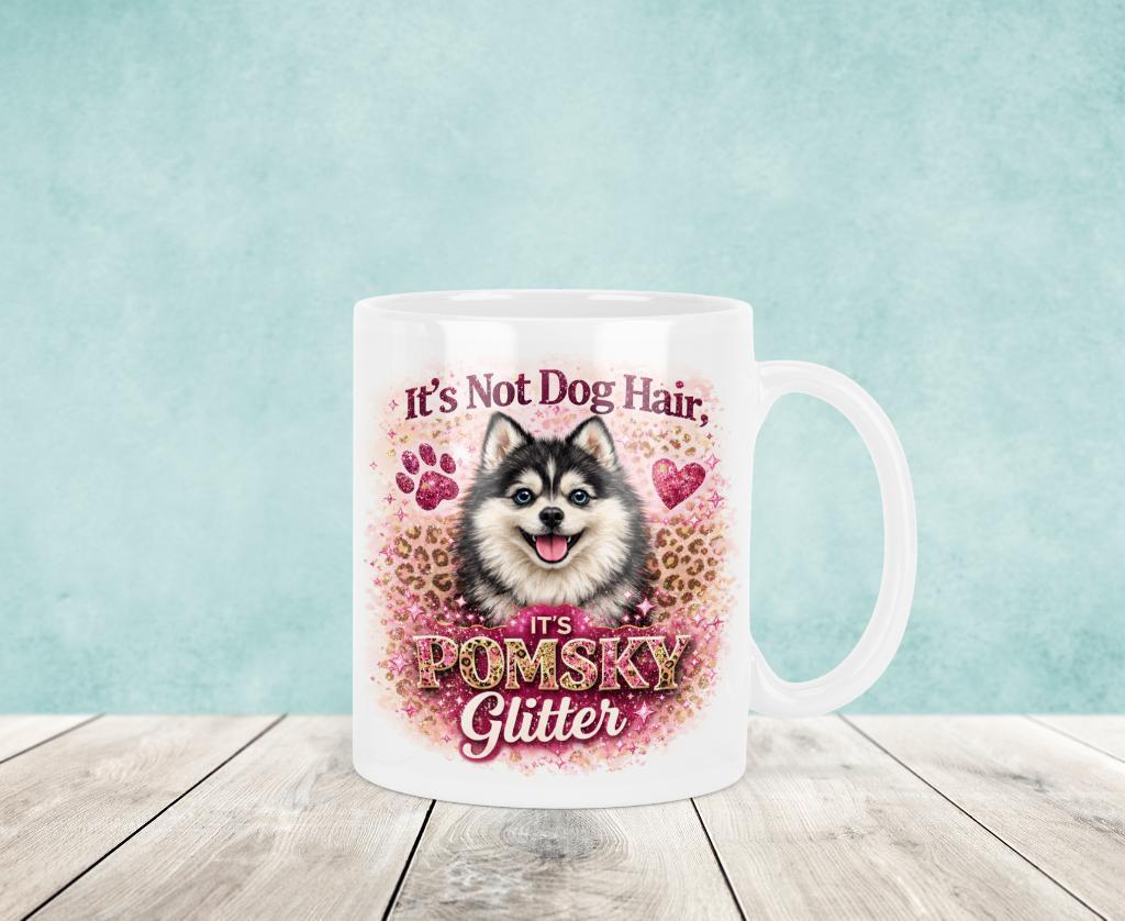 Pomsky Glitter Mok, Verzenden, Keramiek, Nieuw, Overige stijlen