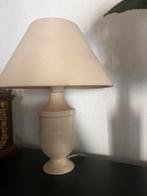 Beige / crème tafellamp met stoffen kap en stenen voet, Ophalen, Zo goed als nieuw, Stof, Minder dan 50 cm