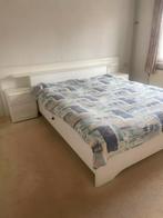 Tweepersoons bed met verstelbare Auping spiralen., Ophalen, Wit, Tweepersoons, Overige maten