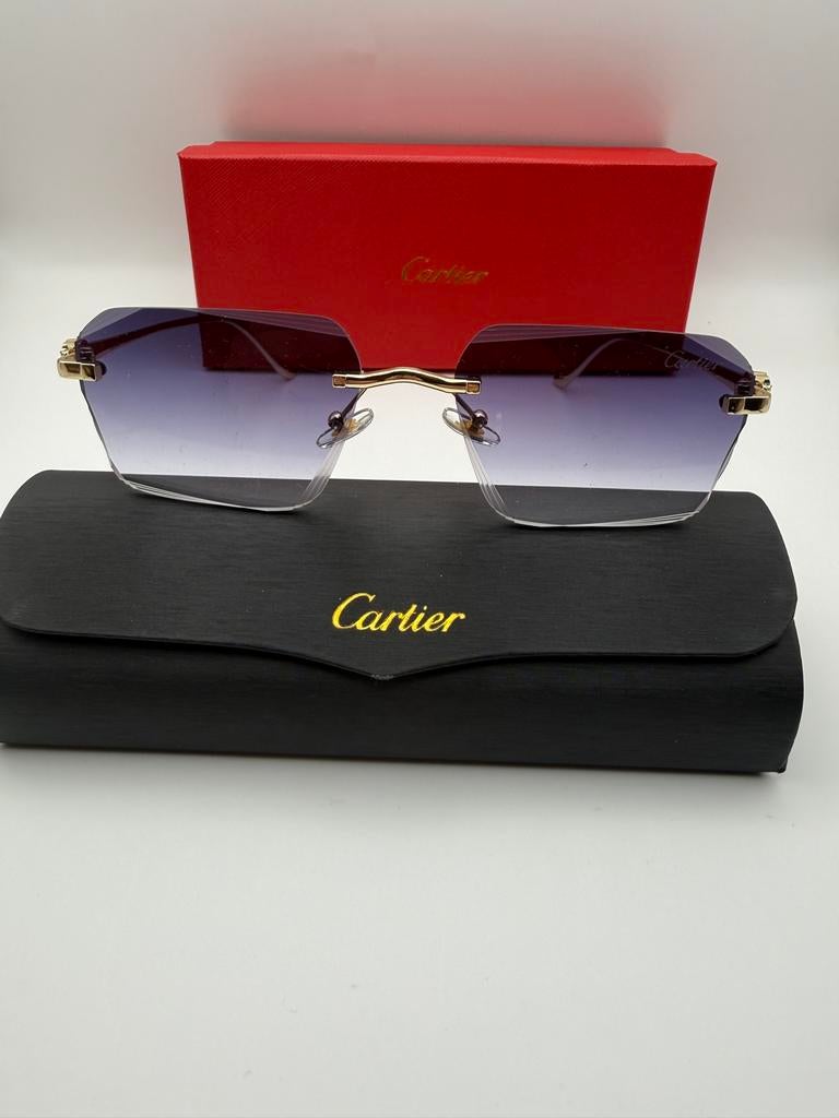 Cartier zonnebril nieuw met verpakking, Overige merken, Zonnebril, Paars, Nieuw