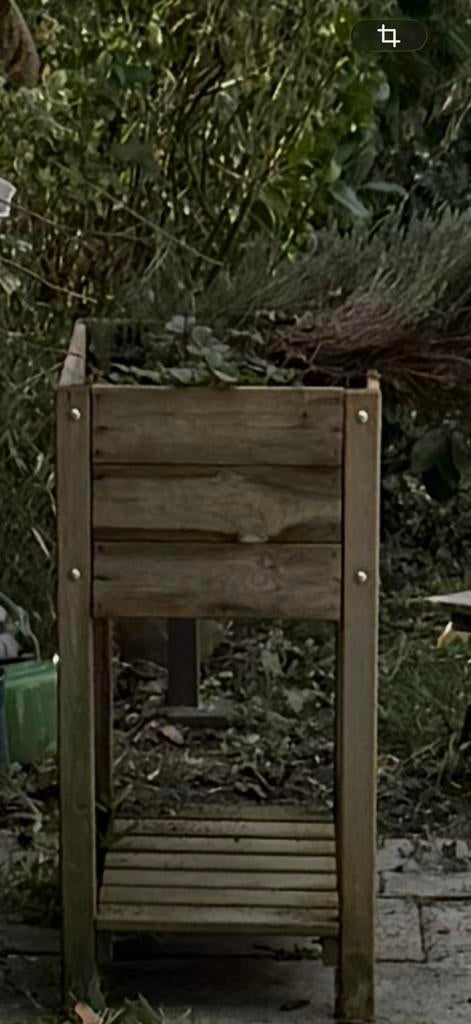 Gratis houten kruidenbak, Tuin en Terras, Ophalen, Zo goed als nieuw, Rond, Hout