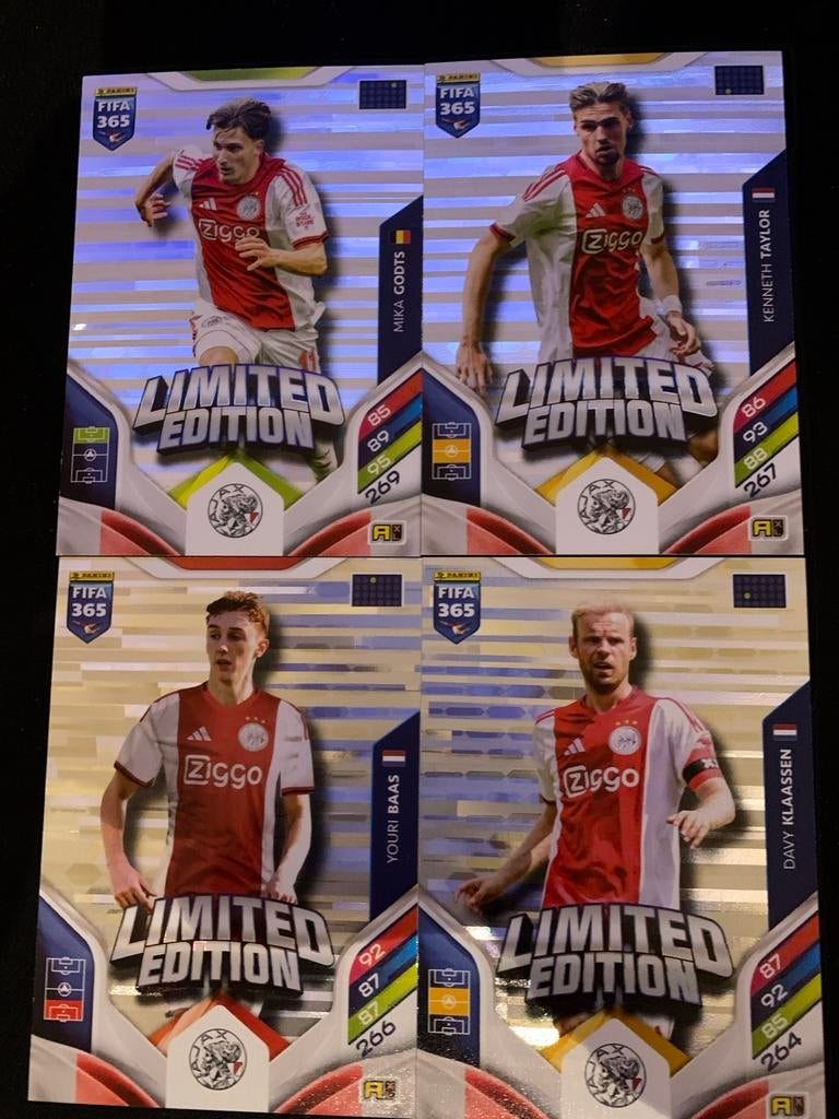 Limited edition Ajax kaarten panini fifa 365, Ophalen of Verzenden, Zo goed als nieuw, Ajax, Spelerskaart