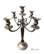 5 Arms brocante kandelaars barok antiek - tin met hout