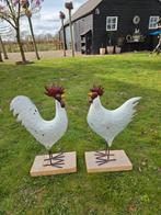 Twee metalen kippen, Verzamelen, Beelden en Beeldjes, Ophalen, Overige typen