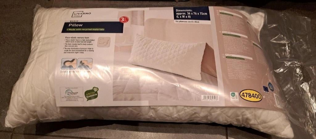 Livarno Home Basis Kussen, Eenpersoons, Verzenden, Wit, Nieuw