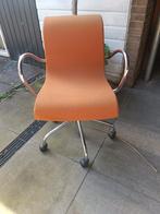 2 oranje bureaustoelen, in hoogte verstelbaar, Huis en Inrichting, Ophalen