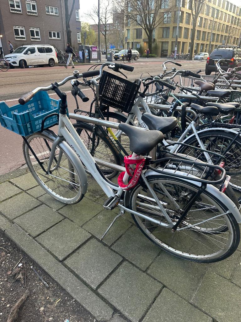 Witte damesfiets 28in, Gebruikt, Versnellingen, 50 tot 53 cm, Ophalen