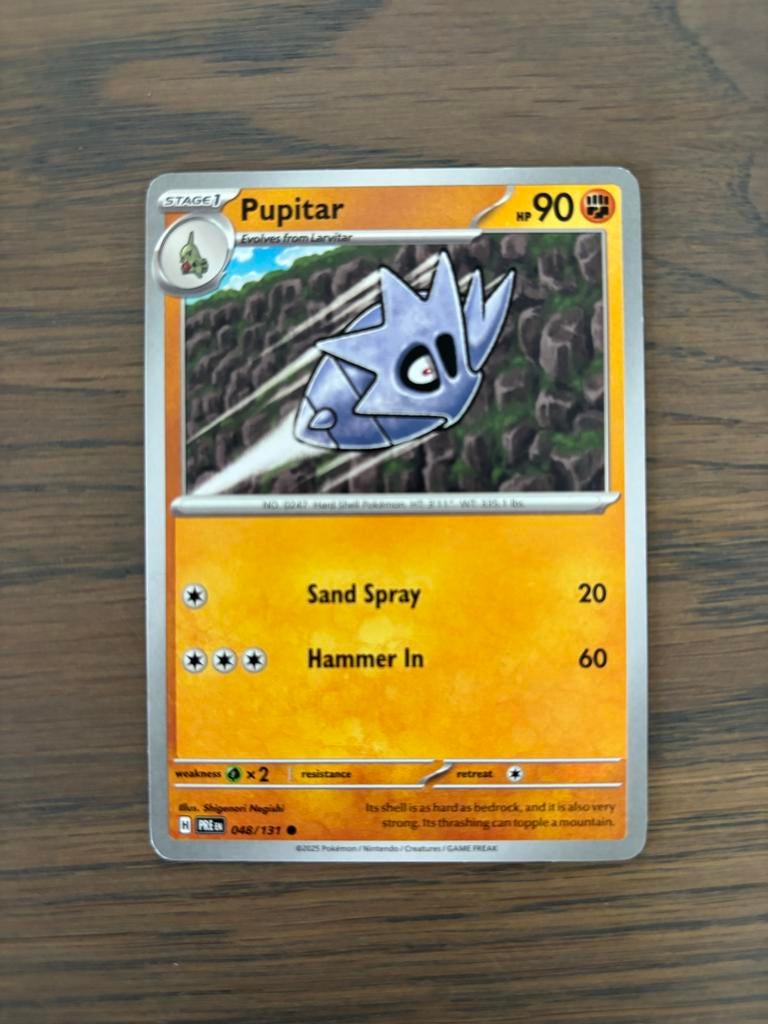 Pokémon Kaart: Pupitar 048/151 - Nieuwstaat, Ophalen of Verzenden, Zo goed als nieuw, Losse kaart