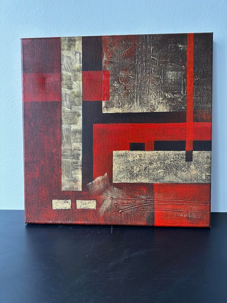 Han Teng - Abstract Schilderij acrylverf - Modern Kunstwerk, Antiek en Kunst, Kunst | Schilderijen | Abstract, Ophalen of Verzenden