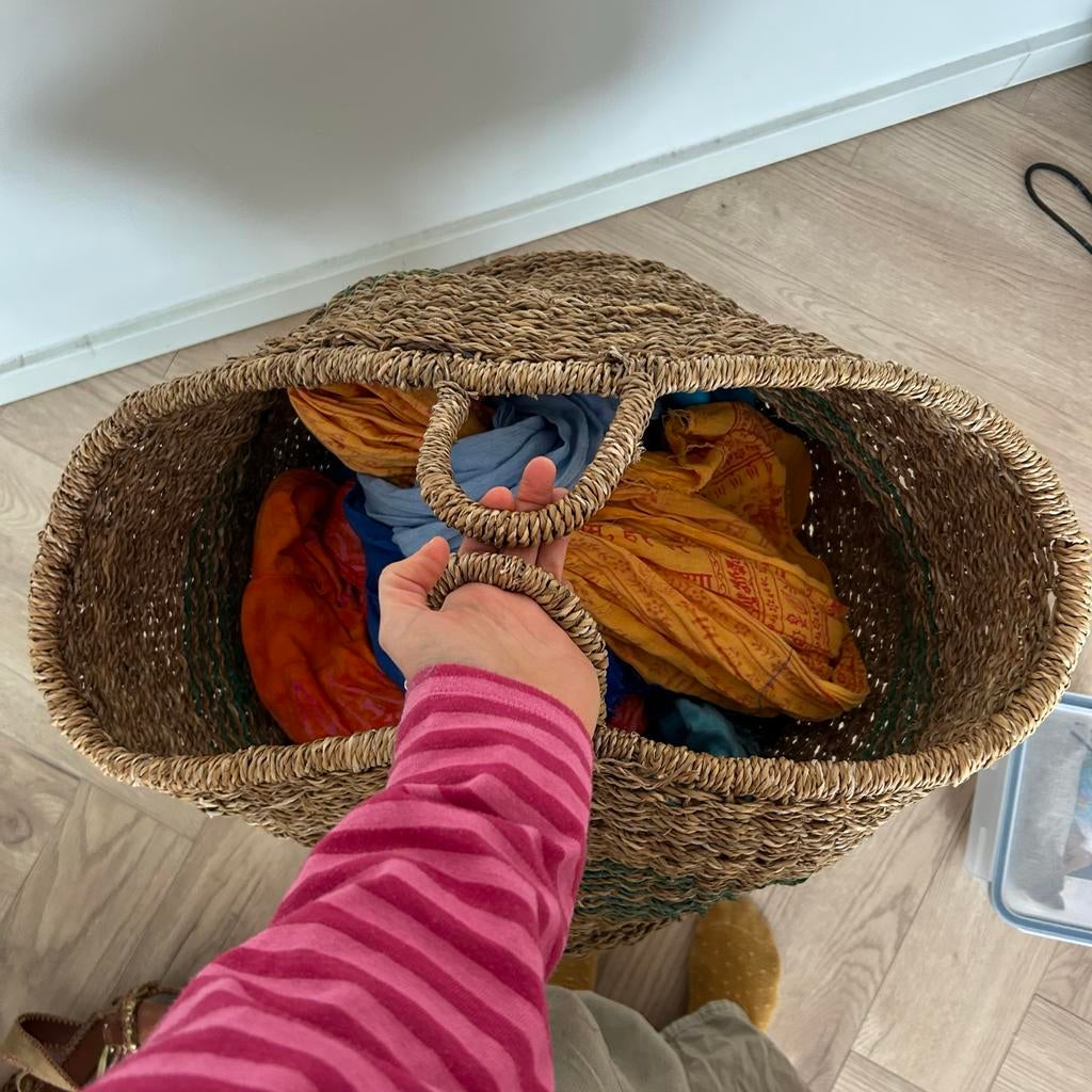 ZARA HOME Mand van riet, Mand, Ophalen of Verzenden, Zo goed als nieuw, Riet