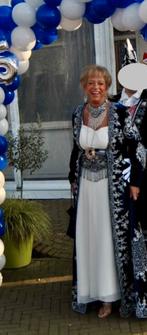 mantel plus avondjurk, Kleding | Dames, Gelegenheidskleding, Maat 38/40 (M), Galajurk, Blauw, Ophalen of Verzenden