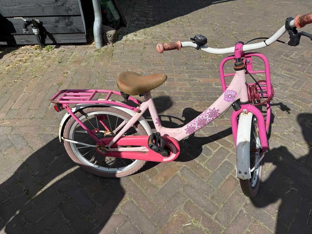 Roze meisjesfiets 18 inch - Alpina, Ophalen, Gebruikt, 18 inch, Handrem