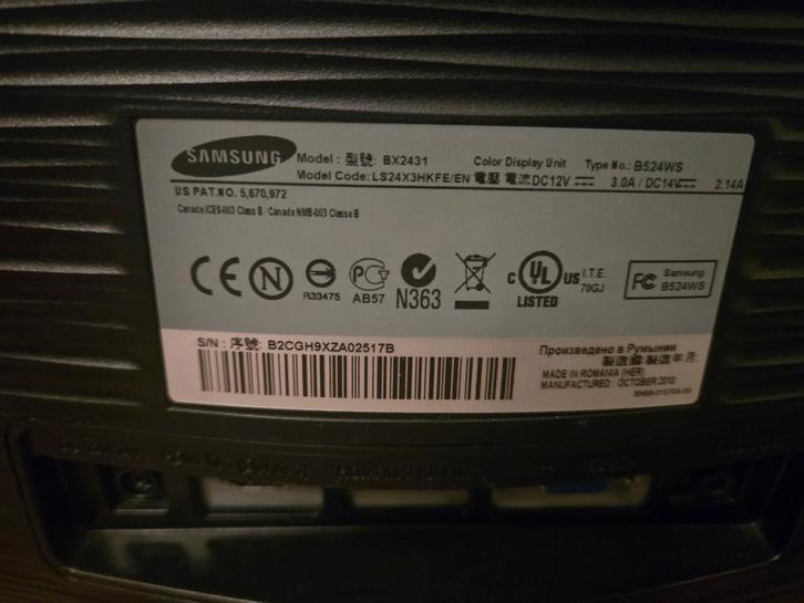 samsung monitor 24inch BX2431, Computers en Software, Monitoren, 60 Hz of minder, VGA, Full HD, Ophalen of Verzenden