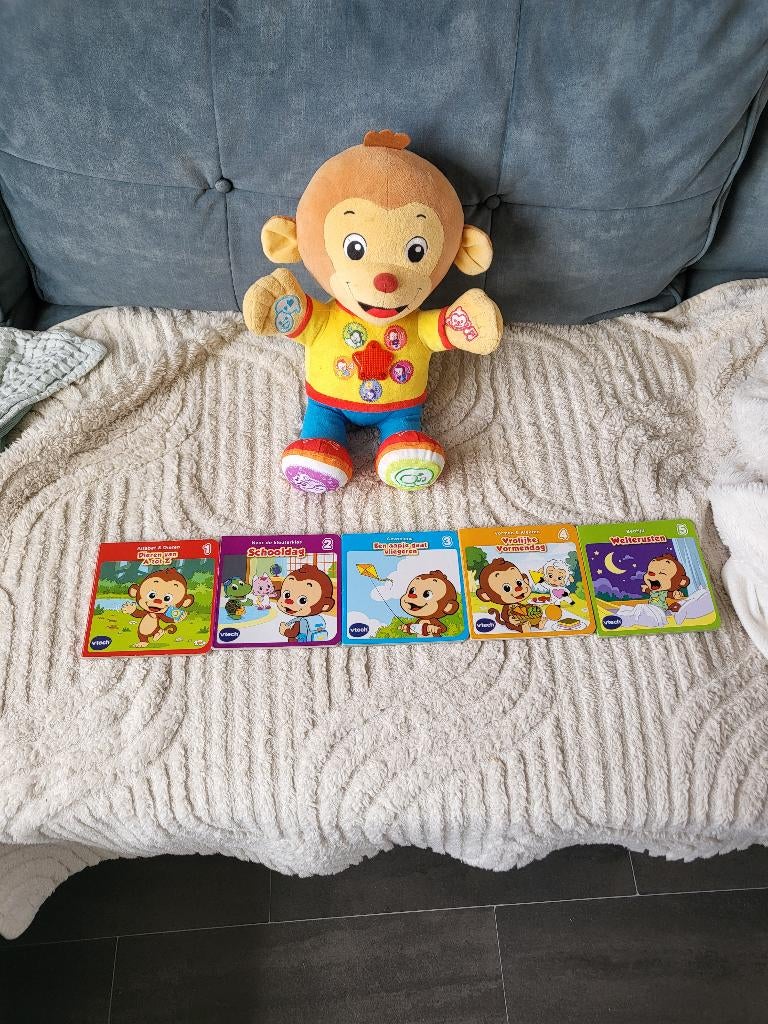 Mika de leer aap voor kinderen, Kinderen en Baby's, Speelgoed | Knuffels en Pluche, Ophalen of Verzenden, Zo goed als nieuw, Overige typen