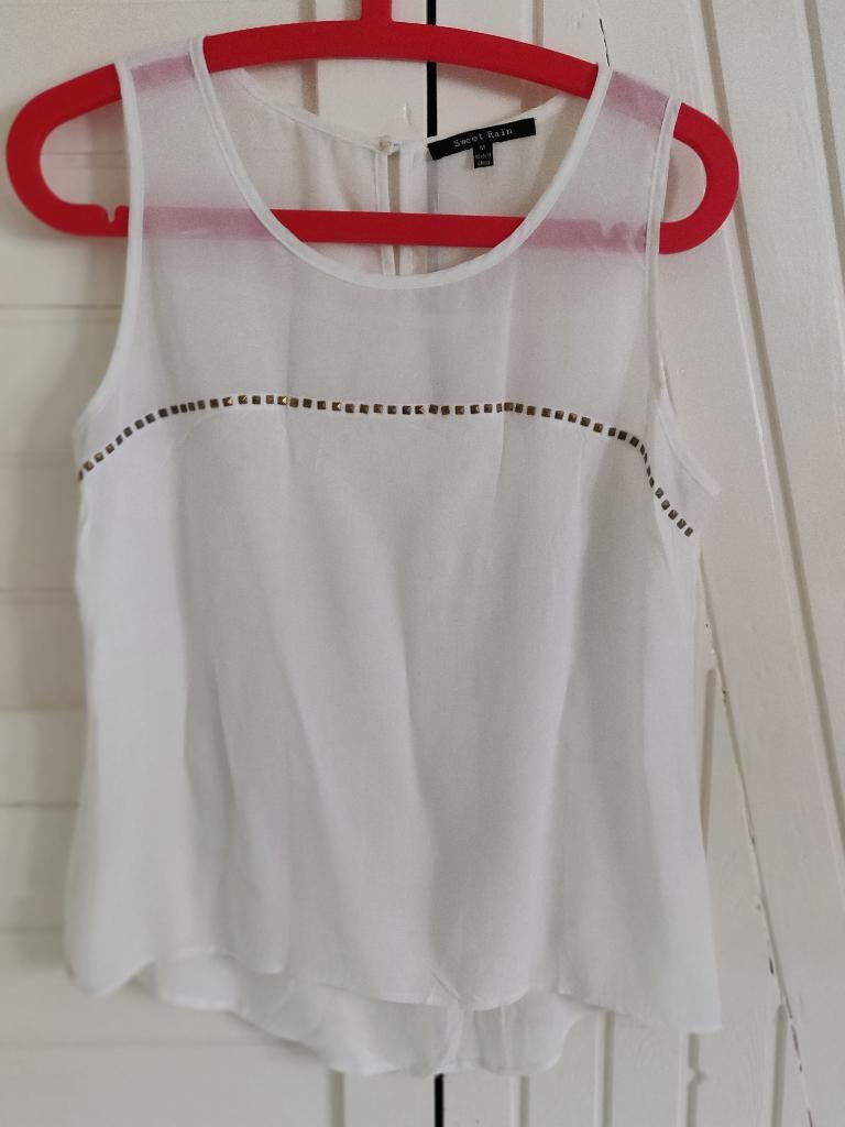 Witte top, Maat M, Maat 38/40 (M), Wit, Ophalen of Verzenden, Zonder mouw