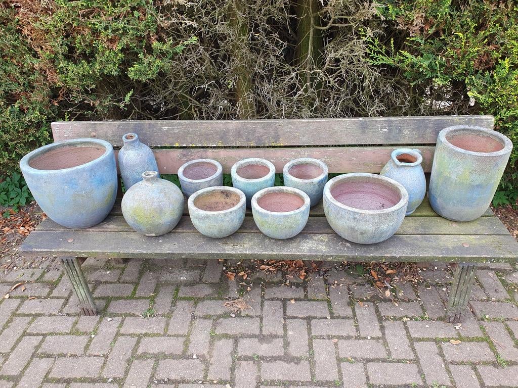 Gave potten en bijpassende items, Tuin en Terras, Ophalen, Rond, Aardewerk, Minder dan 40 cm
