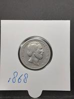 Halve gulden 1868 koning Willem III, ½ gulden, Koning Willem III, Zilver, Ophalen of Verzenden
