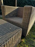 Wicker fauteuil met hocker - Gebruikt, Ophalen, Gebruikt, Kunststof