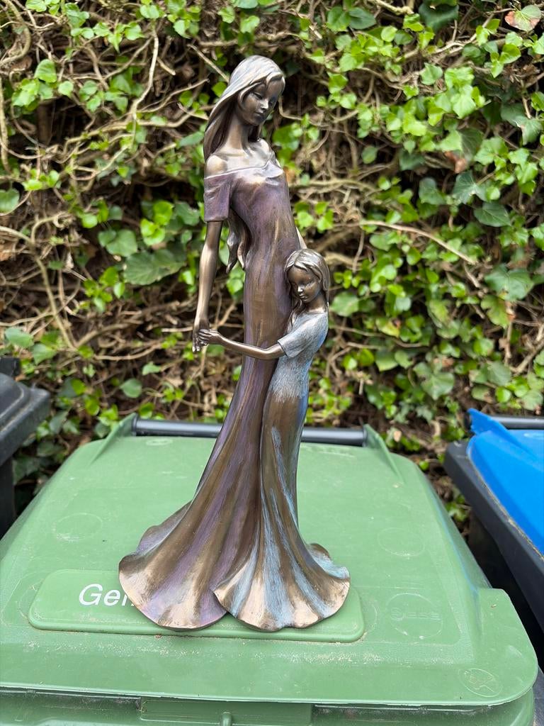 Bronzen beeld Veronese - Moeder en kind - 35 cm, Ophalen, Groep mensen, Brons, Beeld