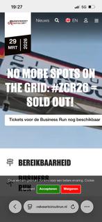 Te koop: 2 tickets voor Zandvoort circuit run 4km