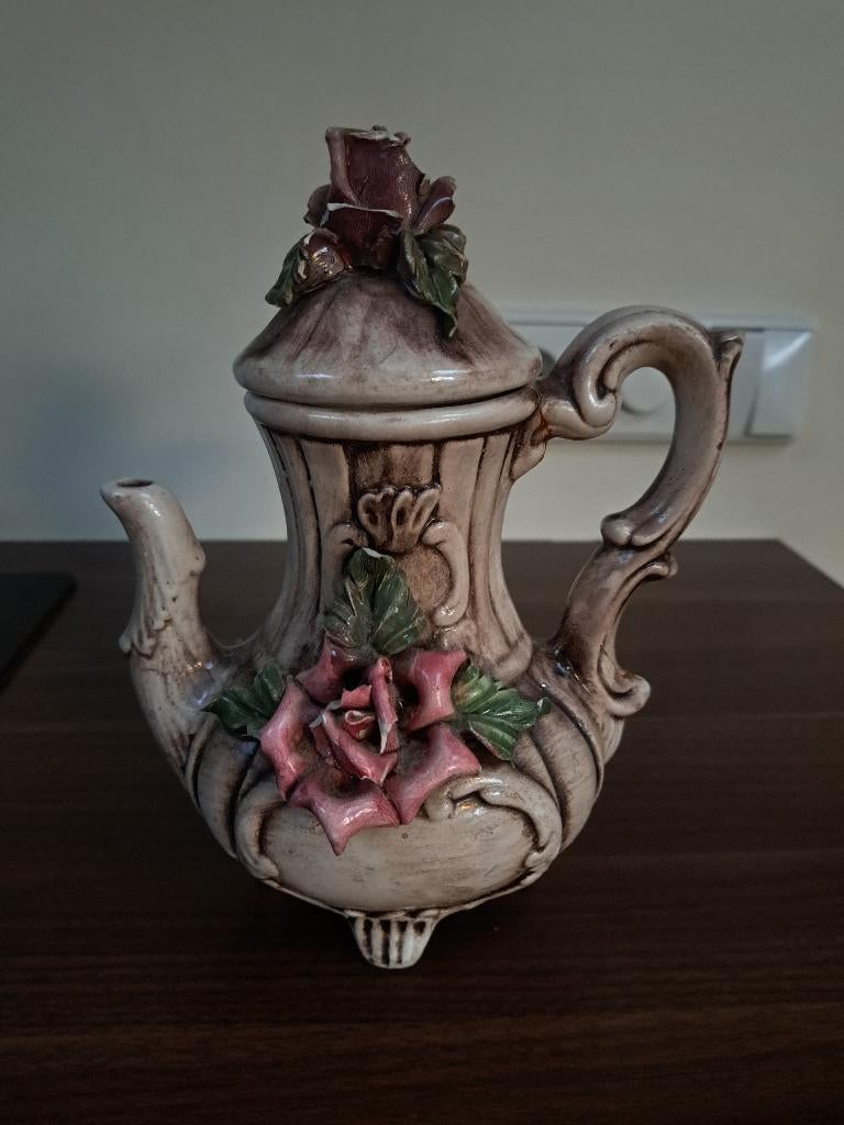 brocante koffiepotje, hoogte 22 cm, Ophalen of Verzenden