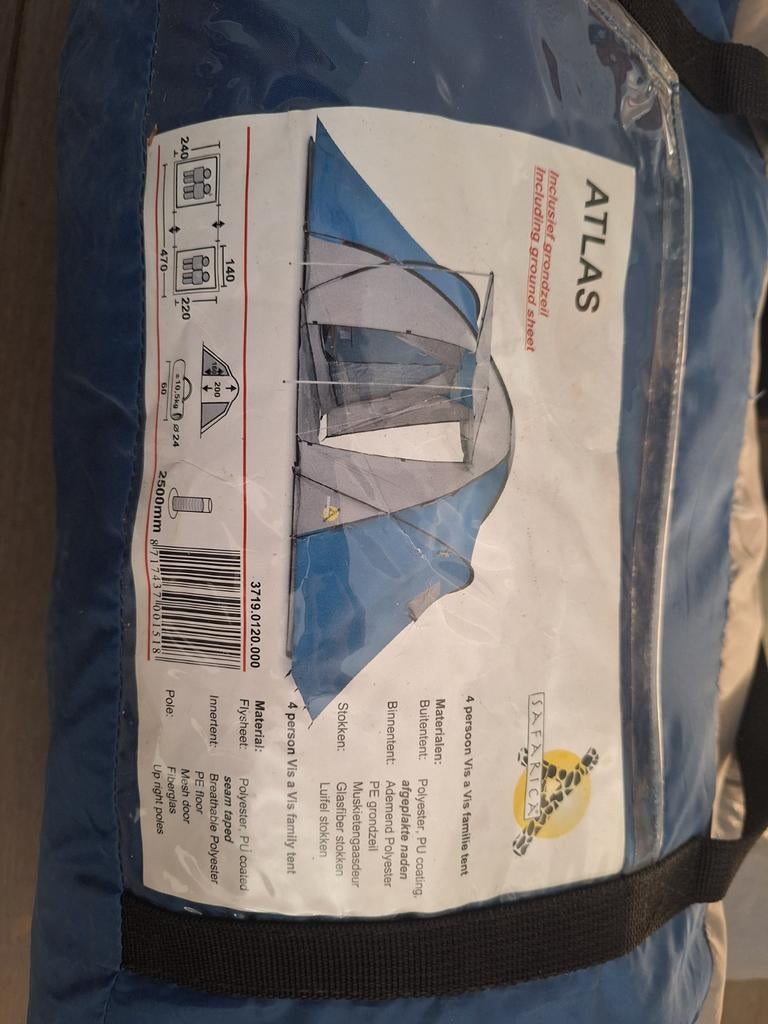 Complete 4-persoons festival/kampeertent - Atlas, Ophalen, Gebruikt, Tot en met 4