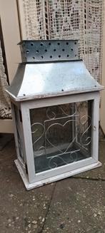 Windlicht Vitrine Kaarsenhouder Lantaarn 20 x 30 x 44 cm, Gebruikt, 25 tot 50 cm, Wit, Ophalen of Verzenden