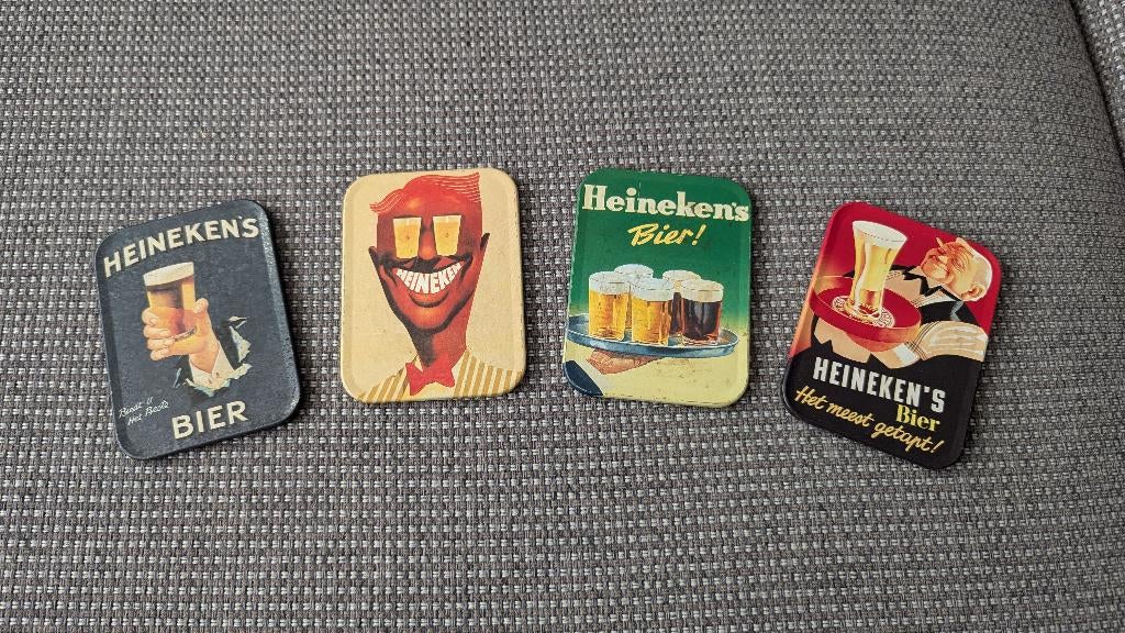 Vintage Heineken onderzetters, Ophalen of Verzenden, Zo goed als nieuw, Viltje(s), Heineken
